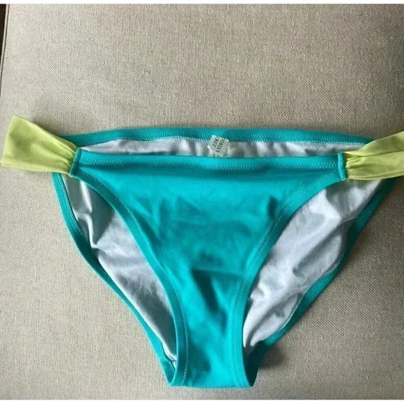 Women's VICTORIA'S SECRET 2 Pc Twisted Bandeau Color Block Halter Bikini Sz S L - Picture 4 of 9